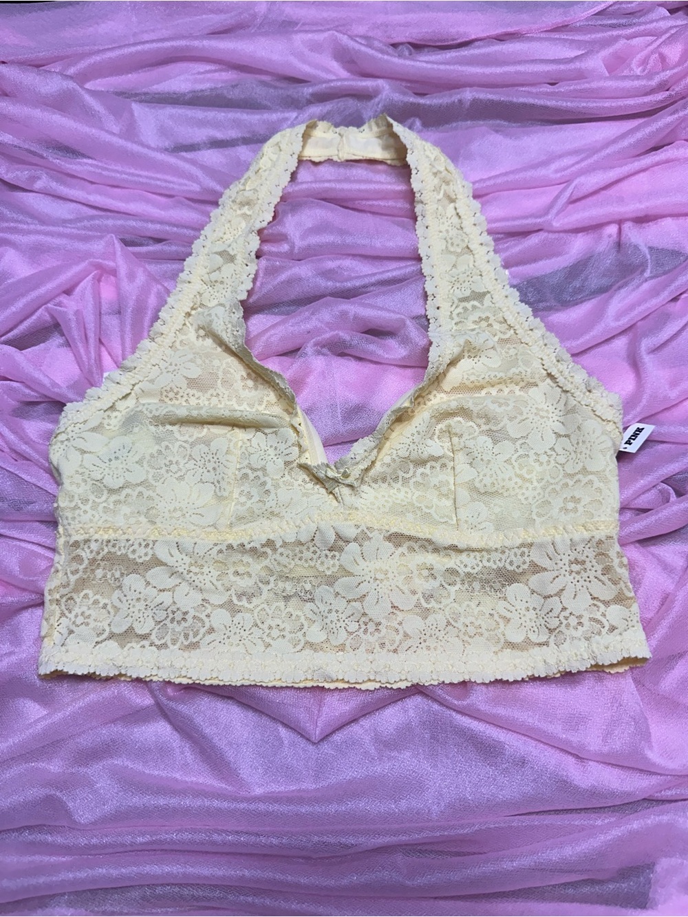 PINK Victoria's Secret Lace Halter Bralette - Small